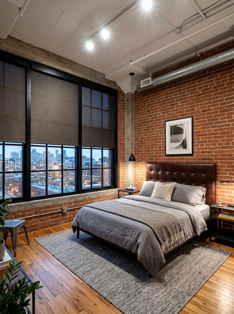 Thermal Smart Shades Industrial Bedroom - 30 smart shade bedroom ideas