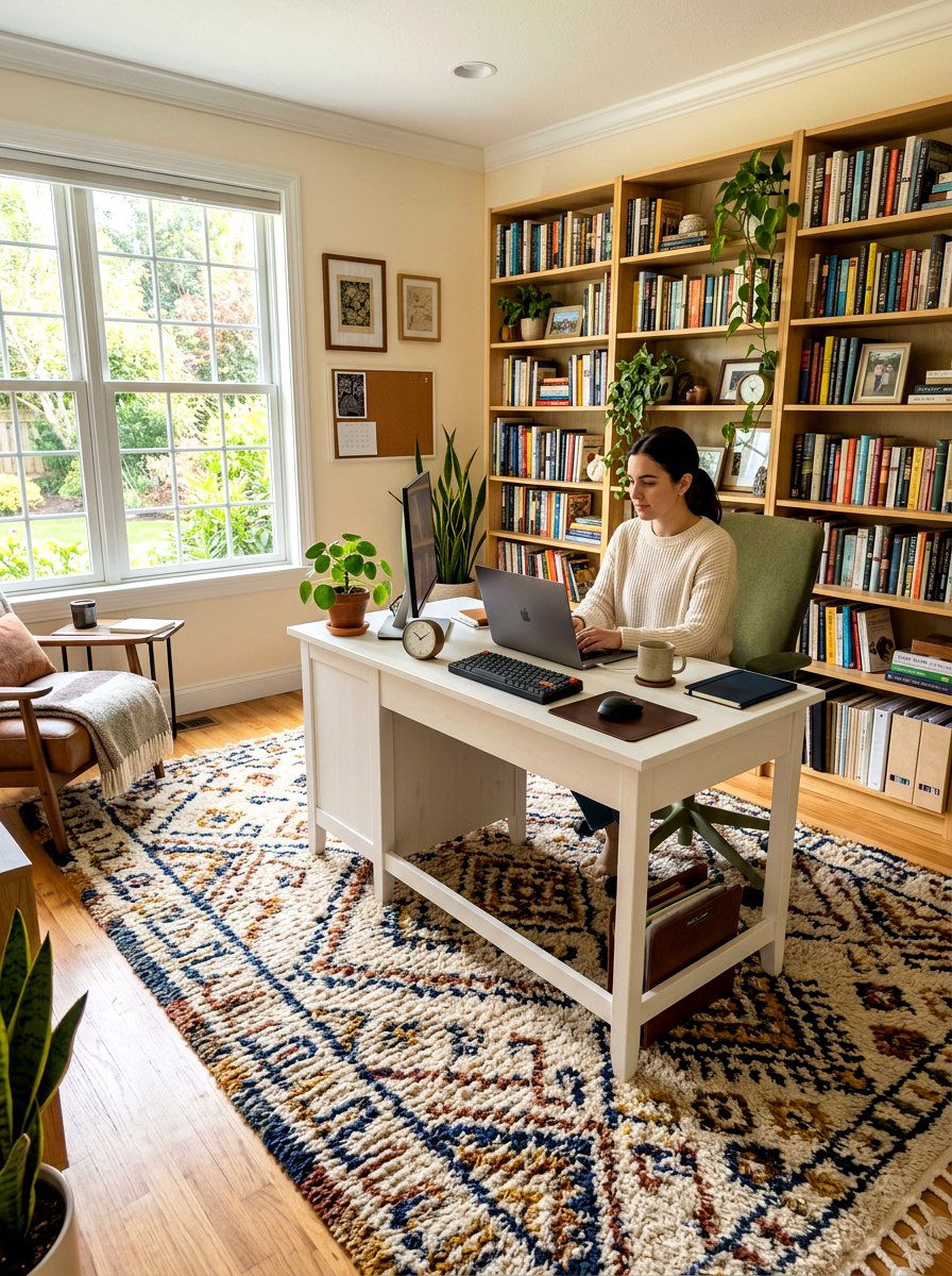 Thick Area Rug - 30 sound dampening office ideas