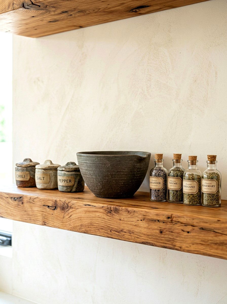 Thick floating kitchen shelves - 30 open kitchen shelf ideas