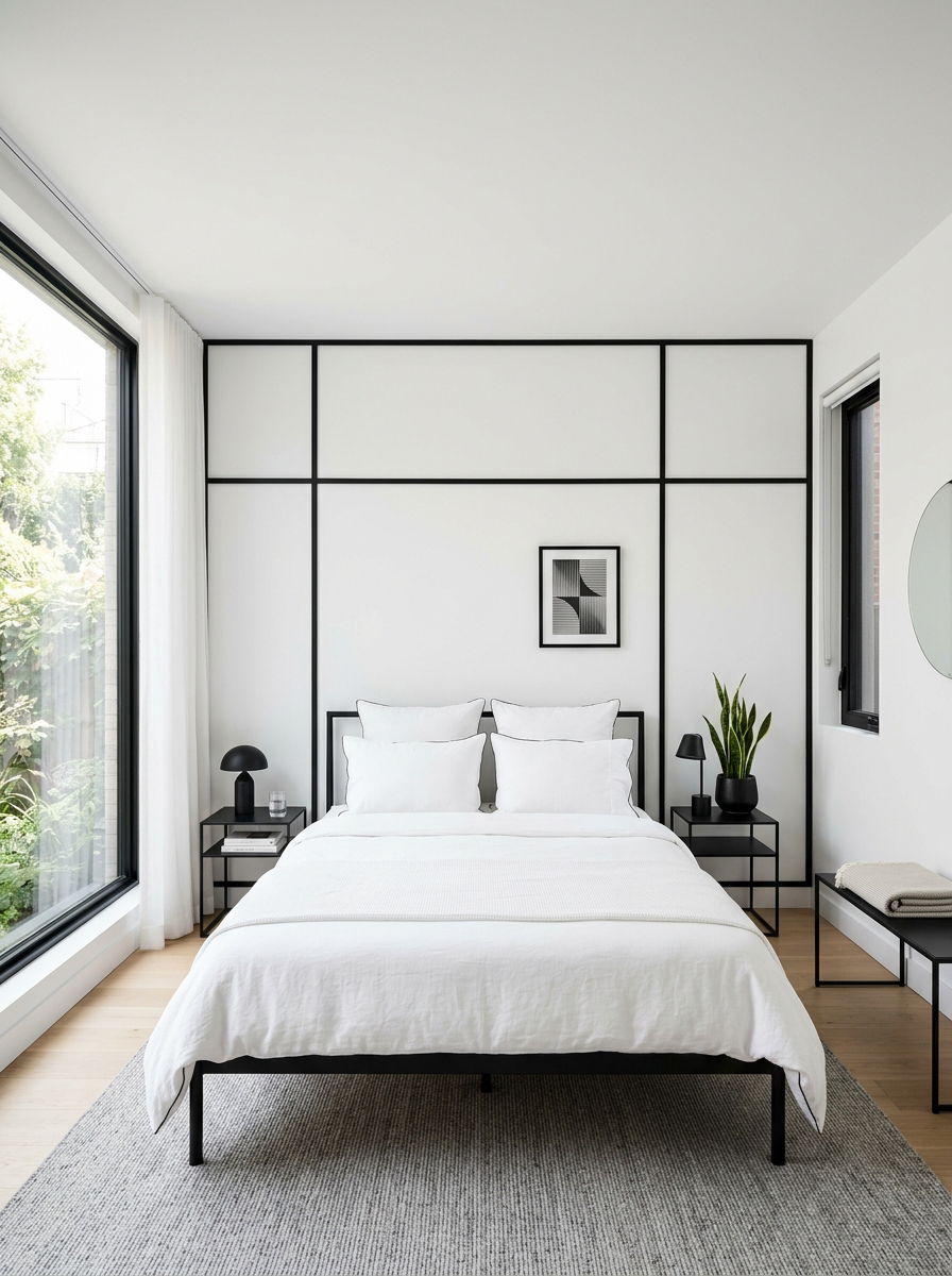 Thin Black Border Trim - 30 removable wall molding ideas