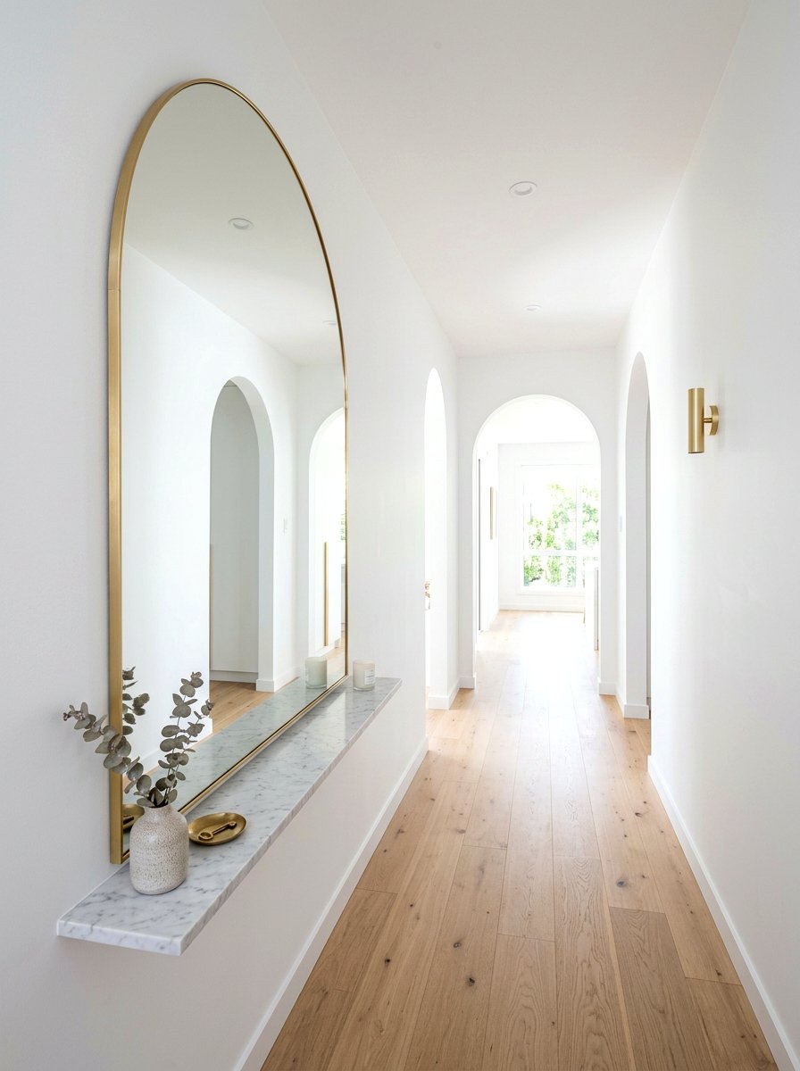 Thin Frame Arched Mirror Hallway - 30 arched mirror hallway ideas