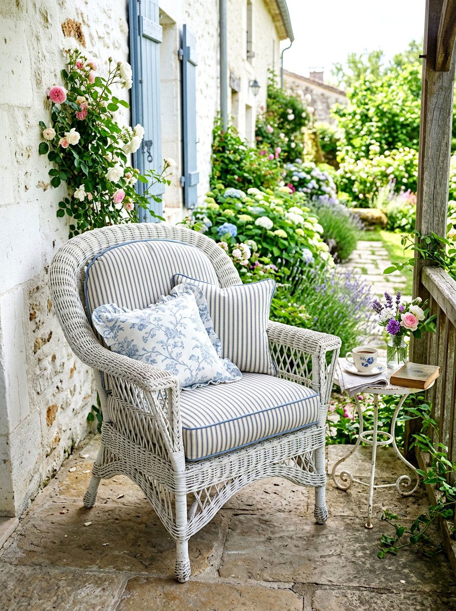 Thin Ticking Stripe Porch Cushion - 30 striped outdoor cushion porch ideas