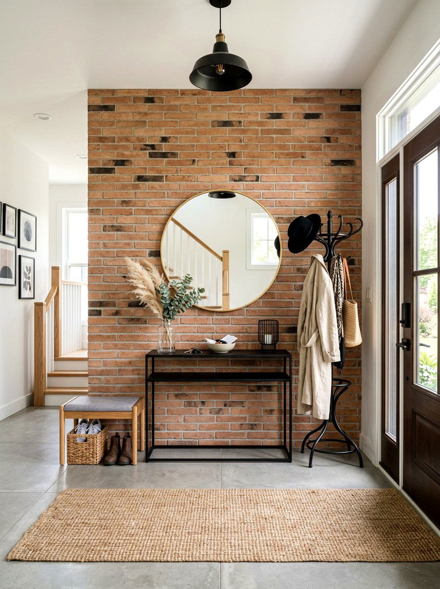 Thin brick veneer entryway - 30 brick accent wall ideas