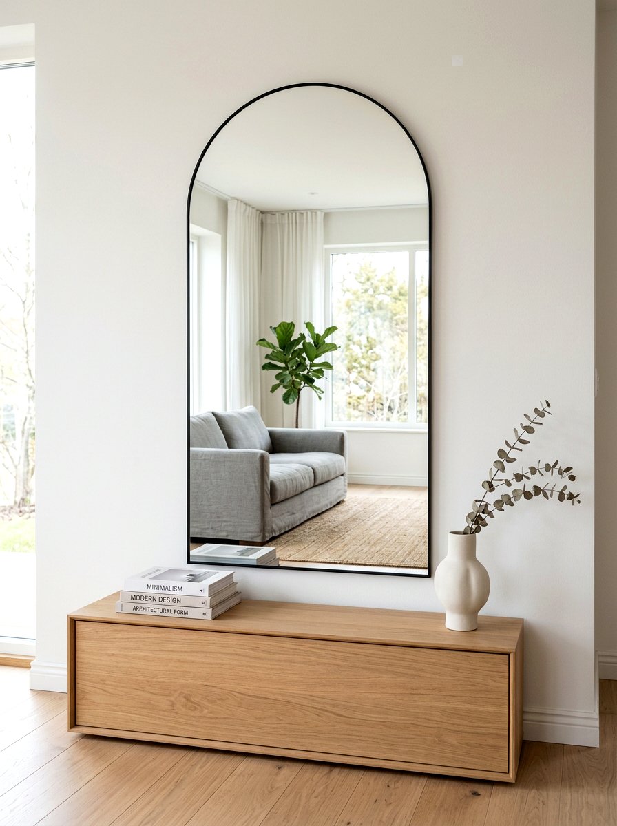 Thin frame arched mirror - 30 arched mirror decor ideas