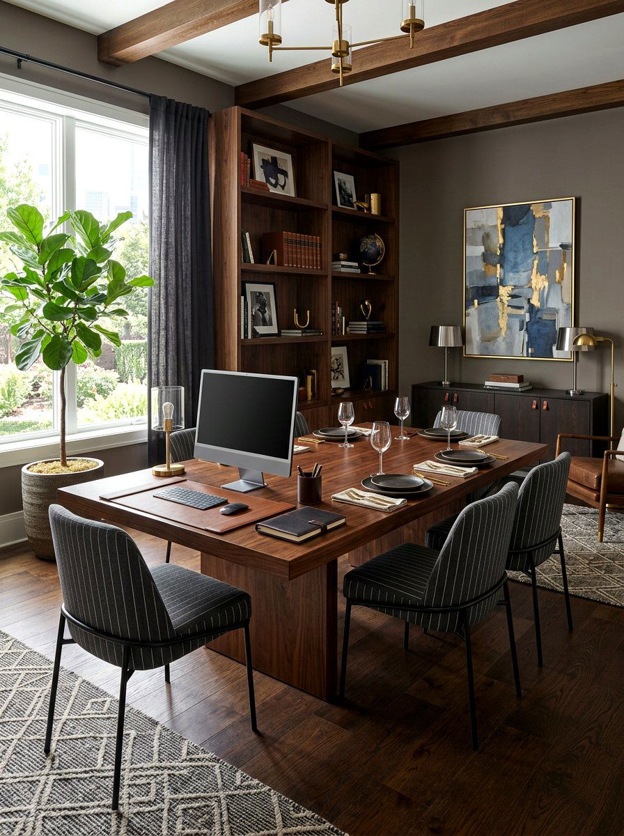 Thin pinstripe dining chair - 30 striped dining chair ideas
