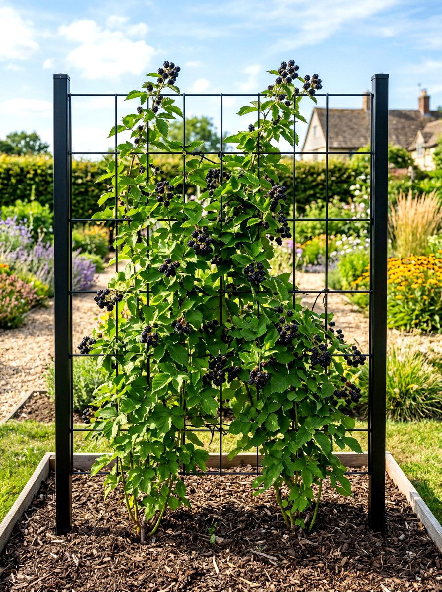 Thornless Blackberry Support - 30 berry garden ideas