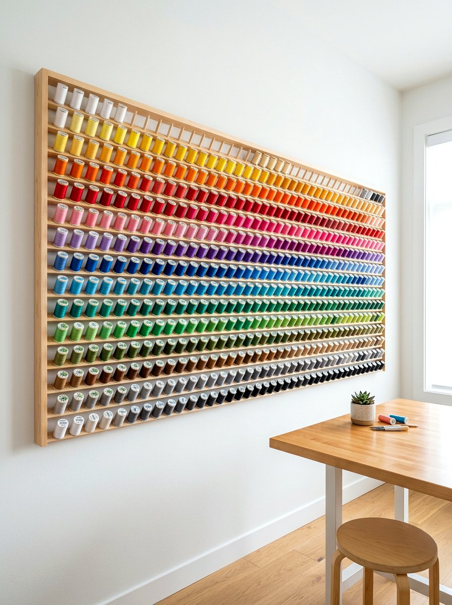 Thread Storage Rack - 30 sewing storage ideas