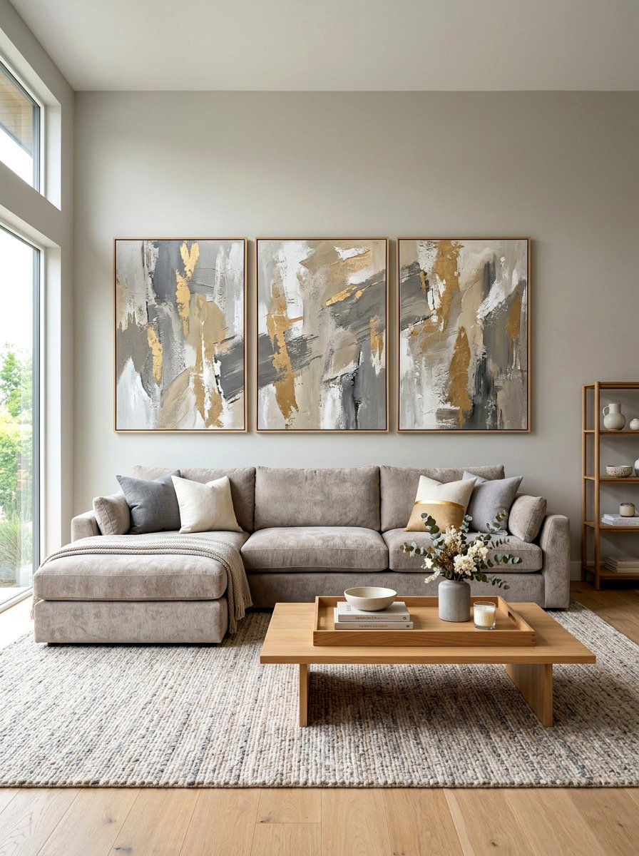Three Panel Triptych - 30 oversized wall art ideas
