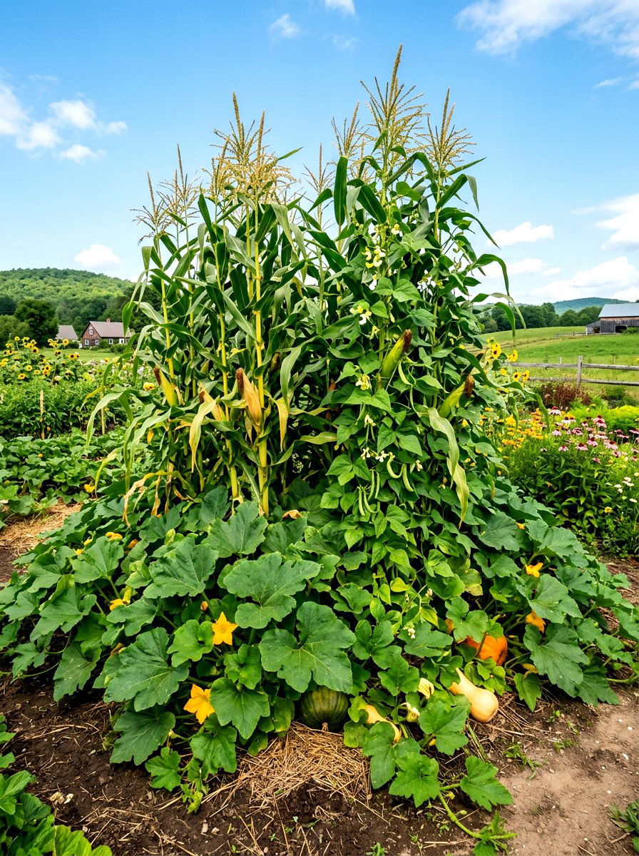 Three sisters garden method - 30 vegetable garden companion planting ideas