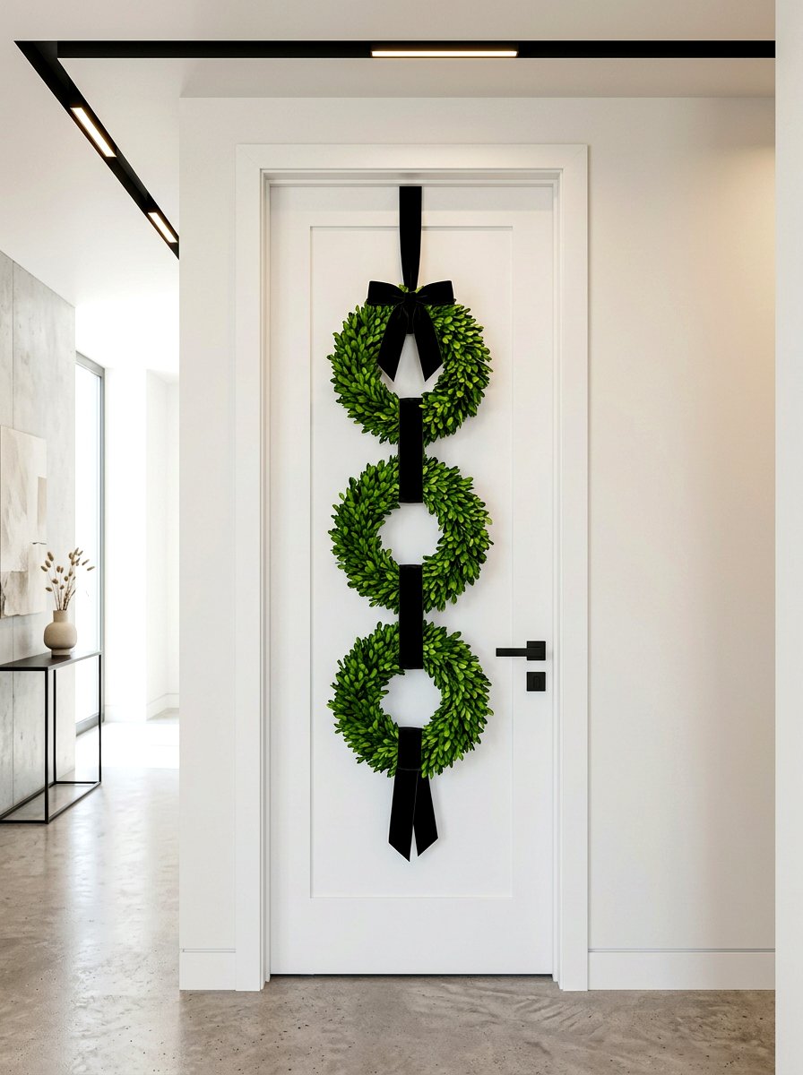 Three tier vertical wreath - 30 exterior wreath display ideas