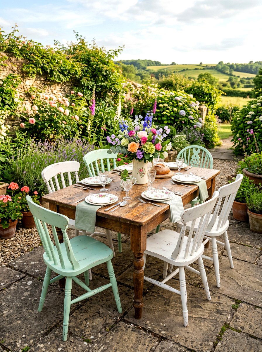 Thrifted Dining Set - 30 budget patio ideas