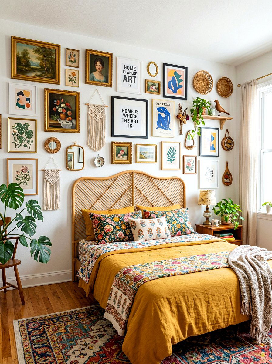 Thrifty Eclectic Art Wall - 30 vintage collage wall ideas
