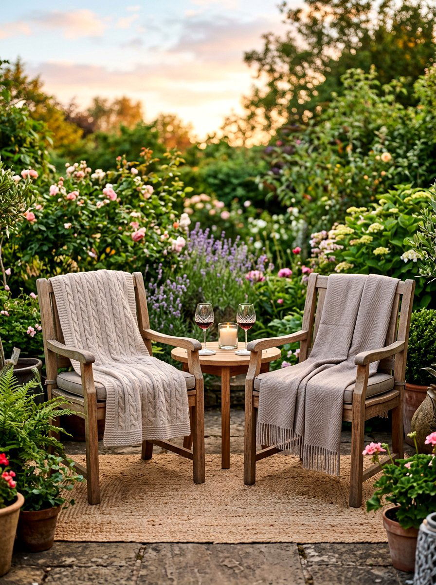 Throw Blanket Lounge Corner - 30 Nancy Meyers outdoor dining ideas