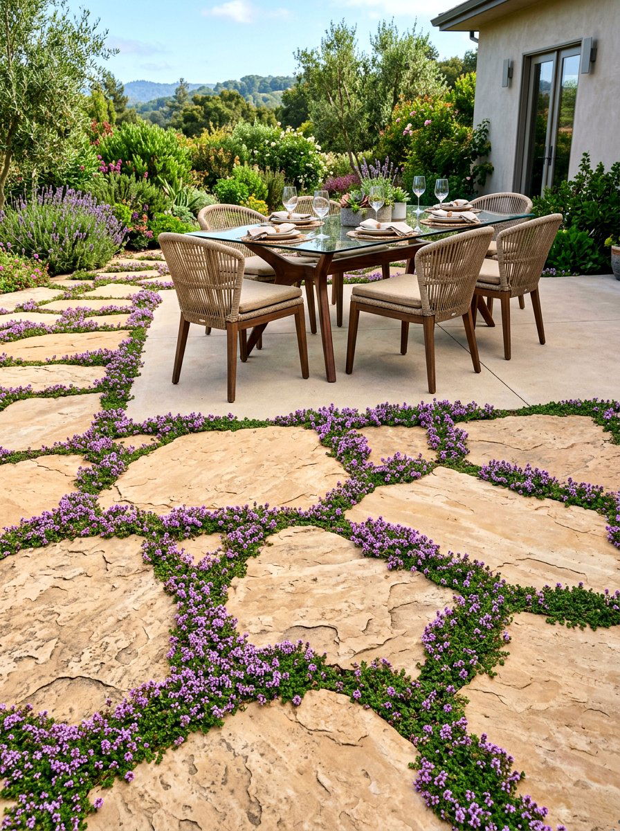 Thyme Crack Filler - 30 pollinator patio ideas