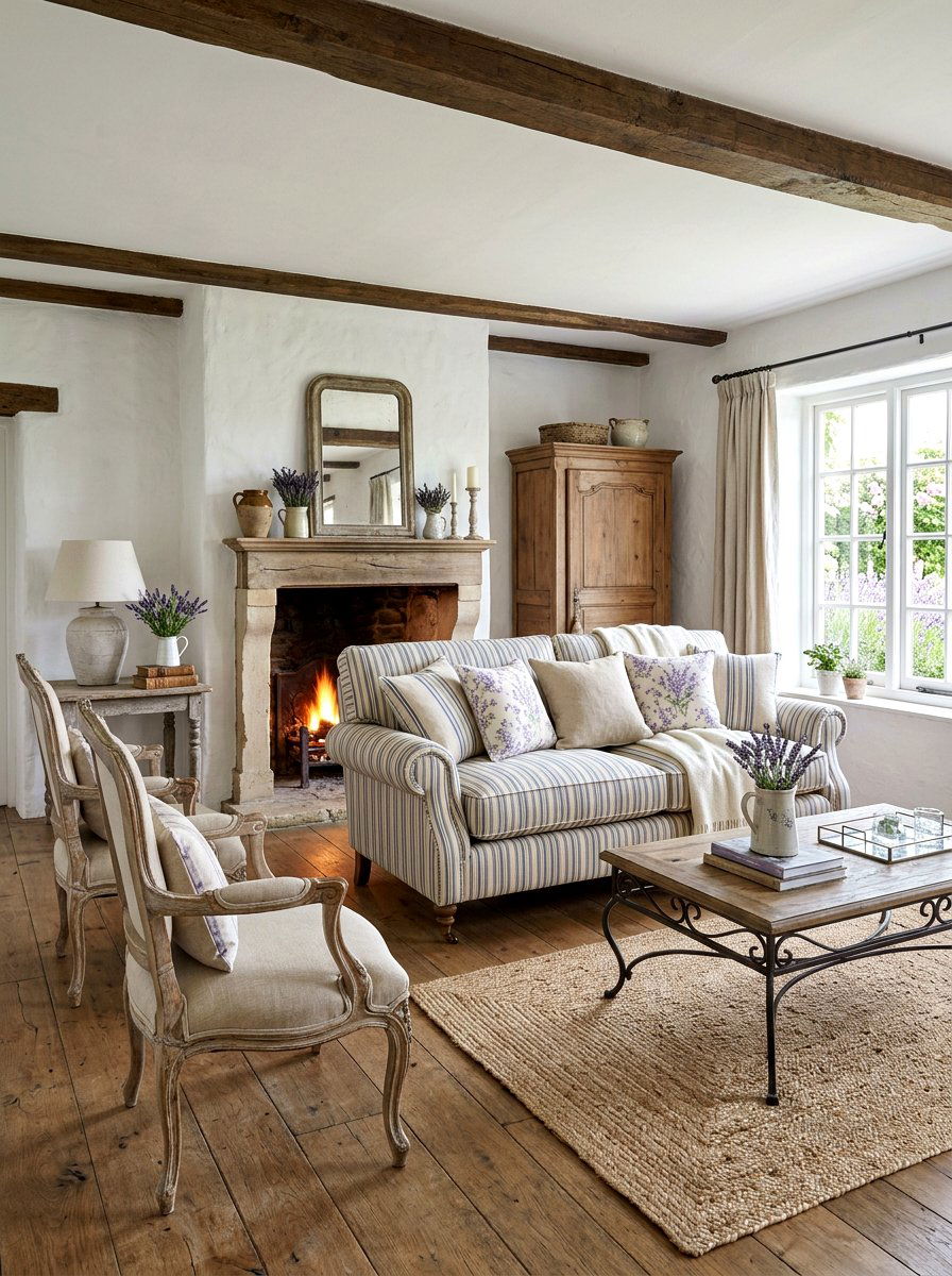Ticking Stripe Sofa - 30 statement stripe sofa ideas