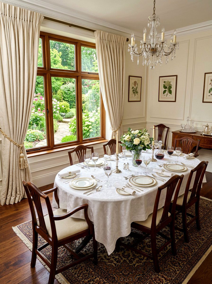 Tie Back Draped Dining Curtains - 30 dining room draped curtains ideas