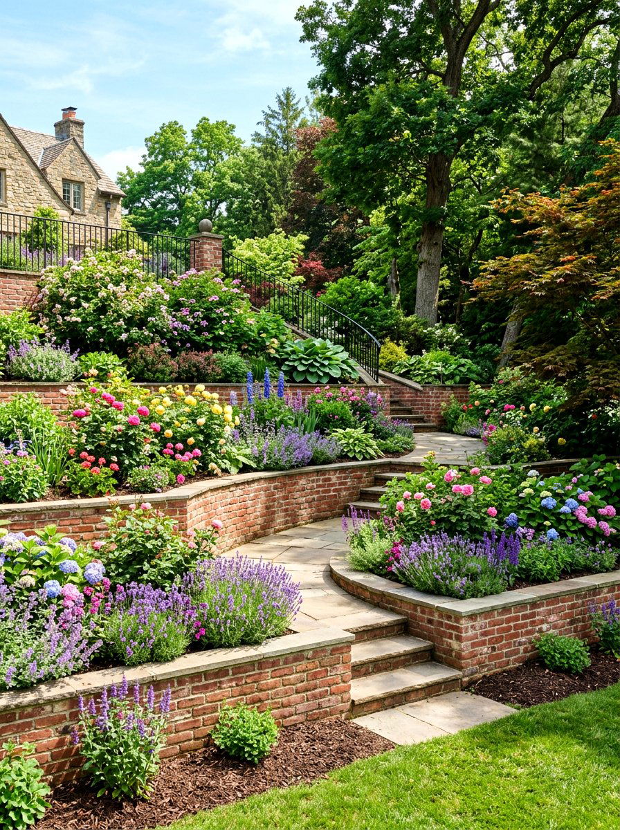 Tiered Backyard Garden - 30 stargazing backyard ideas