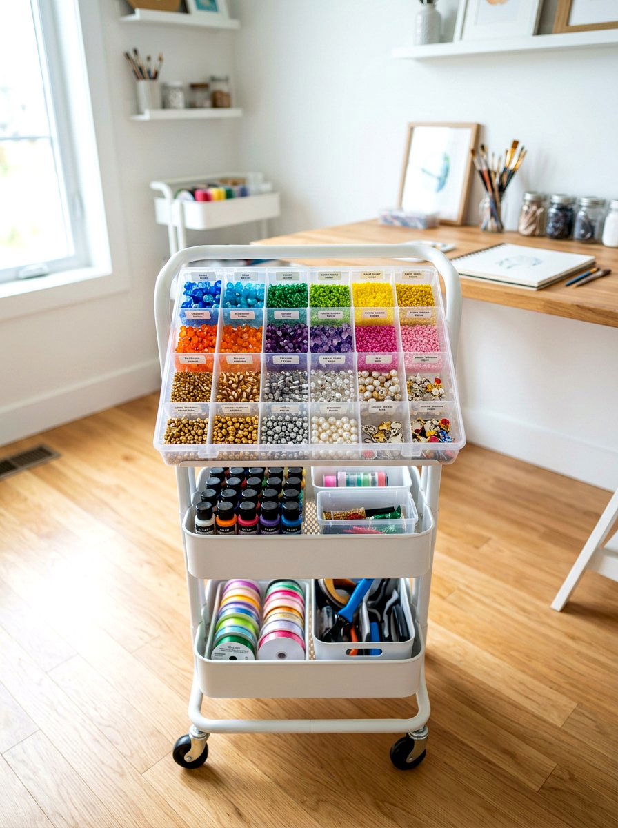 Tiered Cart Insert - 30 organizing a craft room ideas