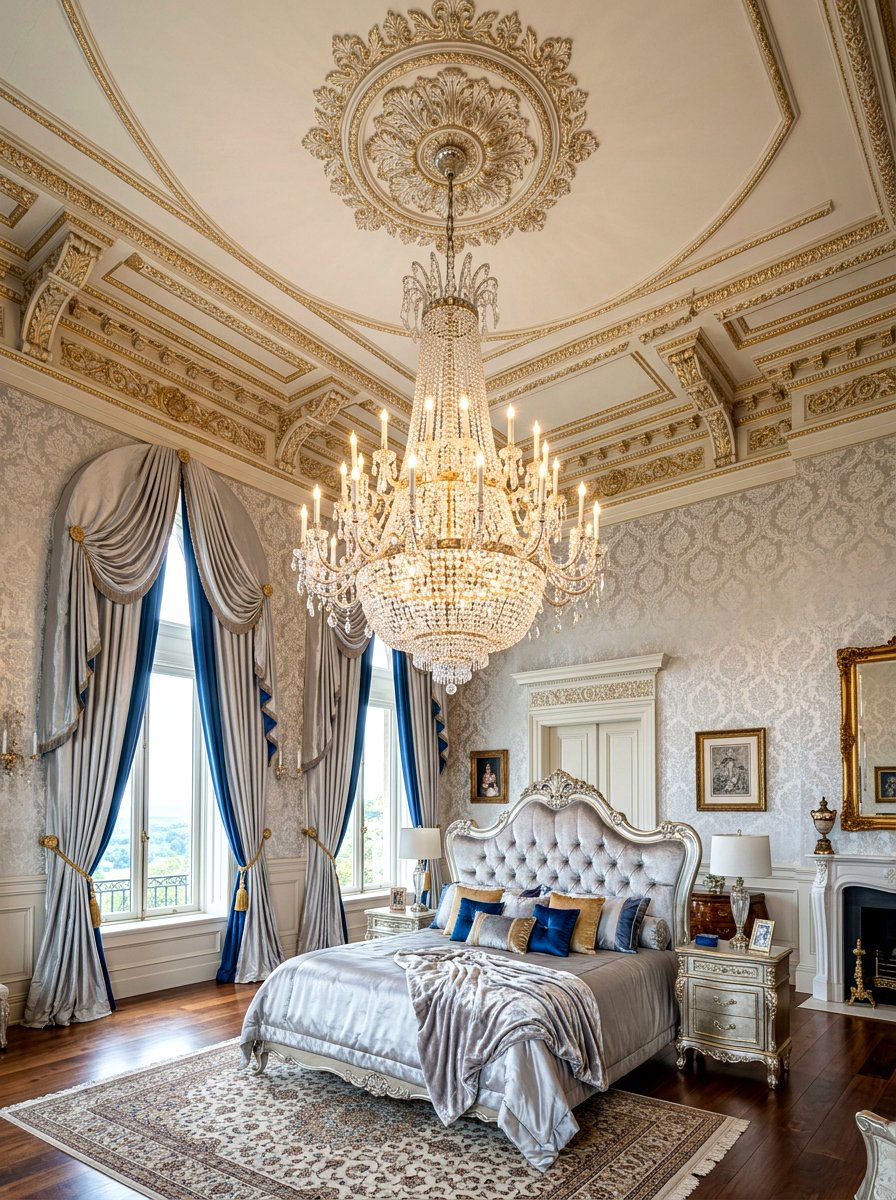 Tiered Chandelier Bedroom - 30 art deco bedroom ideas