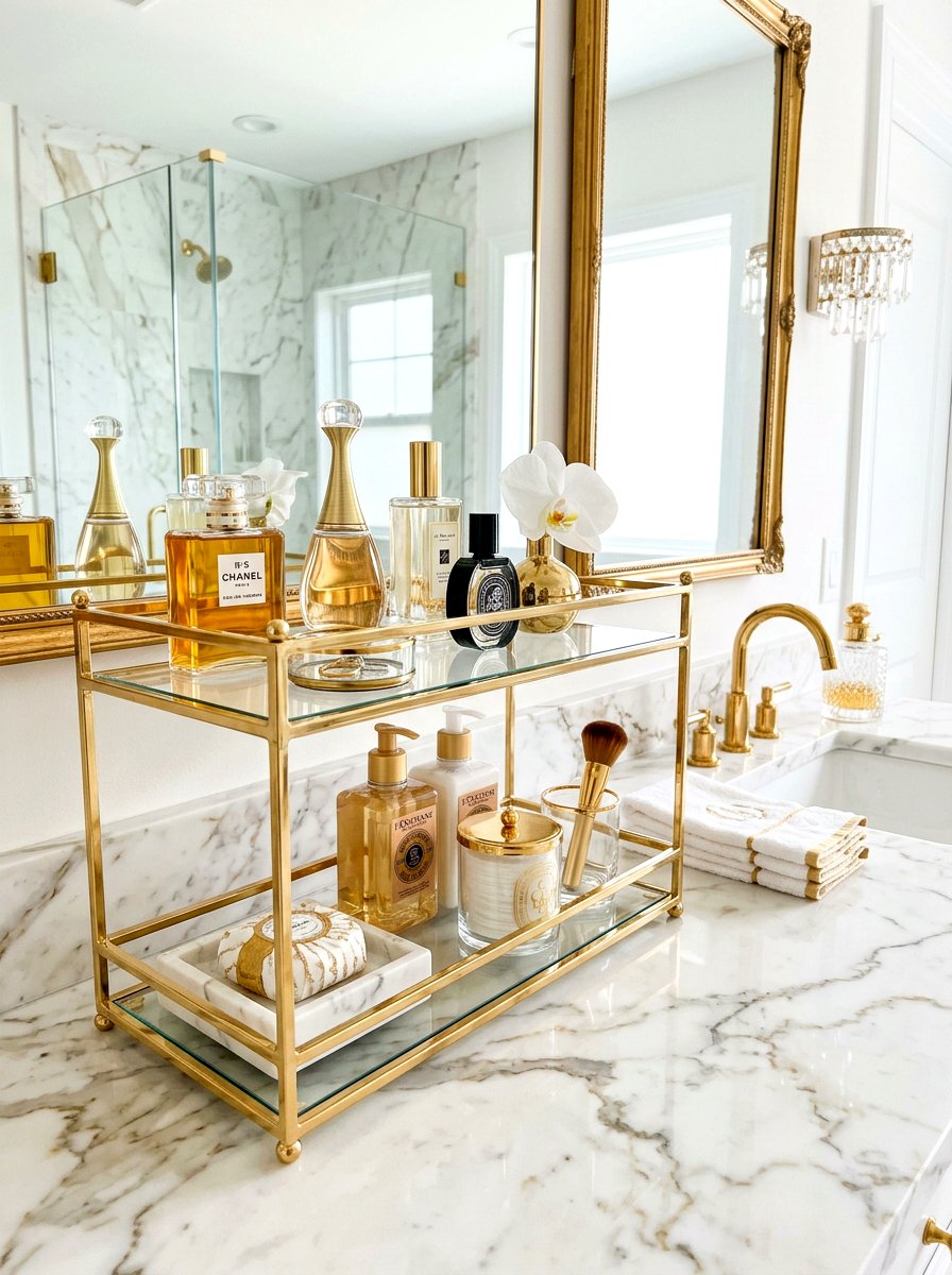 Tiered Countertop Tray - 30 tiny bathroom storage ideas