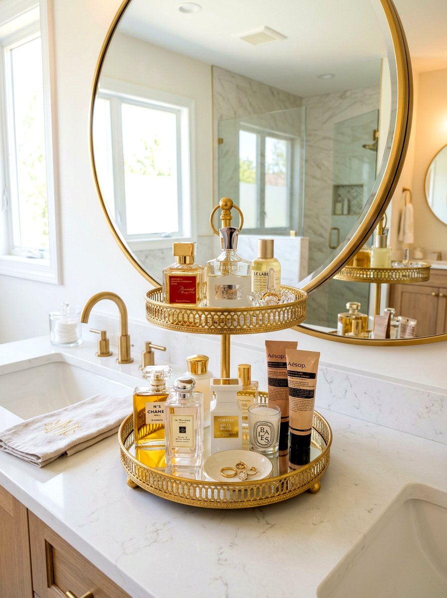 Tiered Countertop Tray - 30 bathroom storage ideas