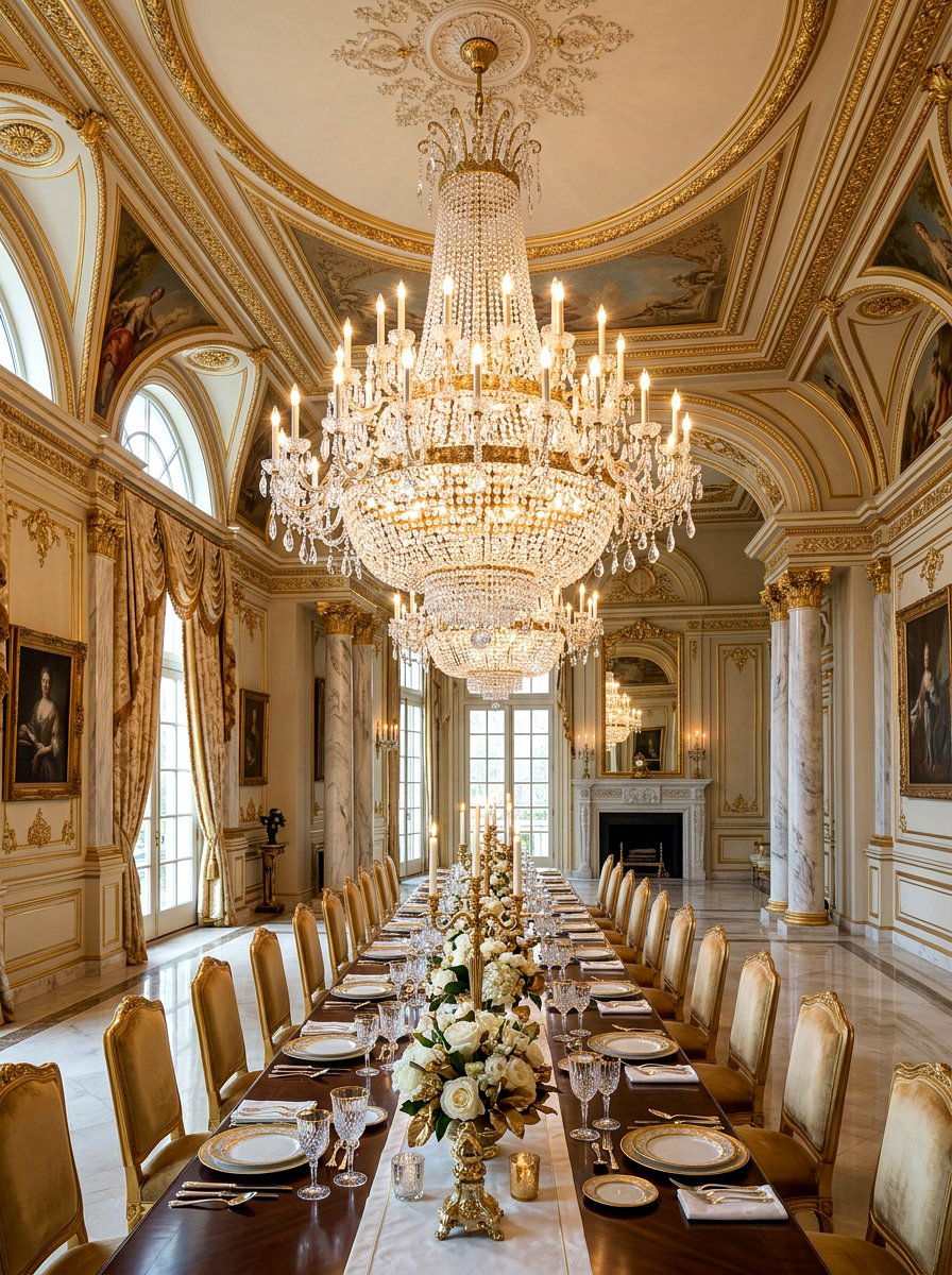 Tiered Crystal Chandelier - 30 dining room lighting ideas