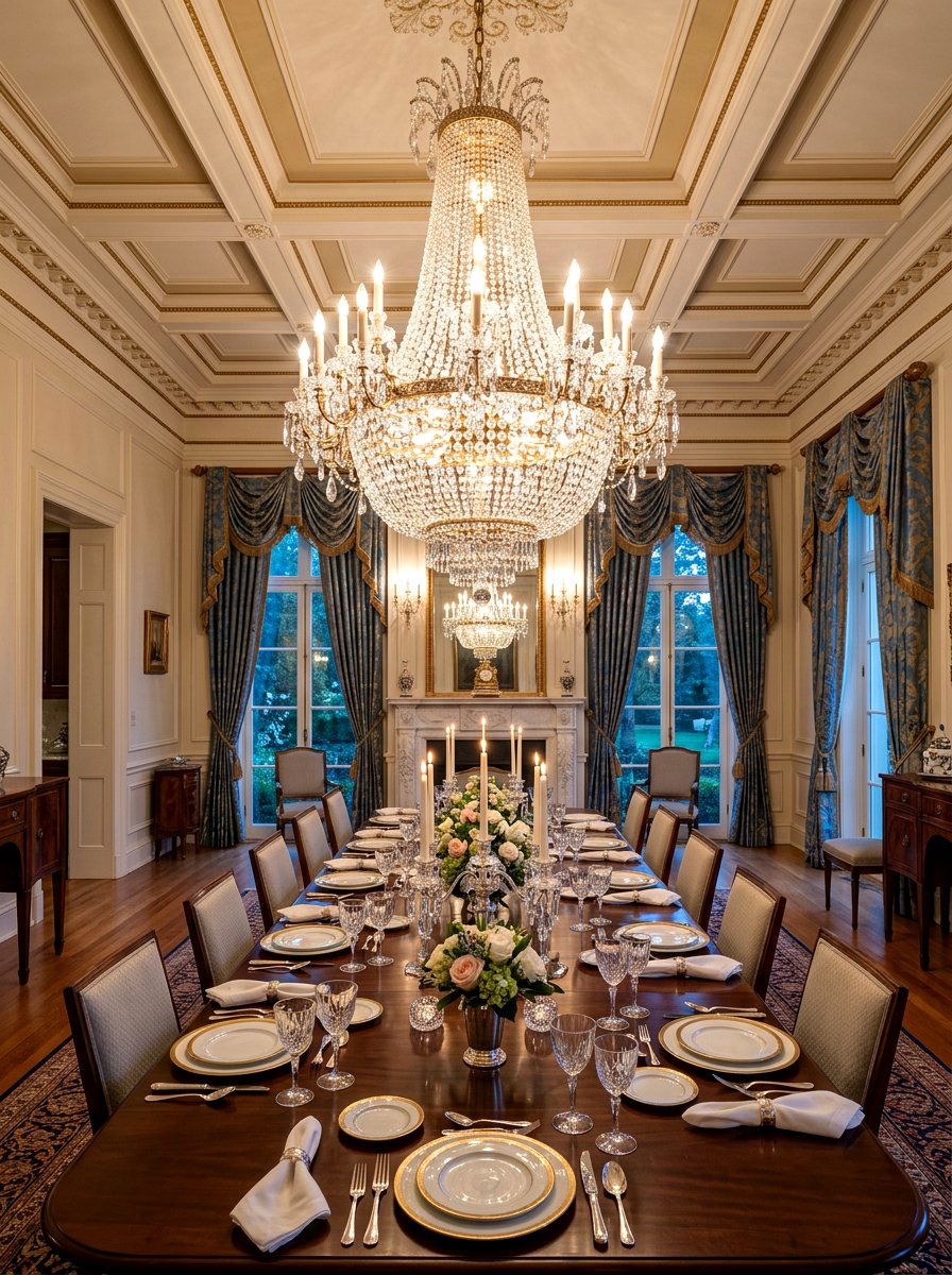 Tiered Crystal Dining Light - 30 formal dining room chandelier ideas