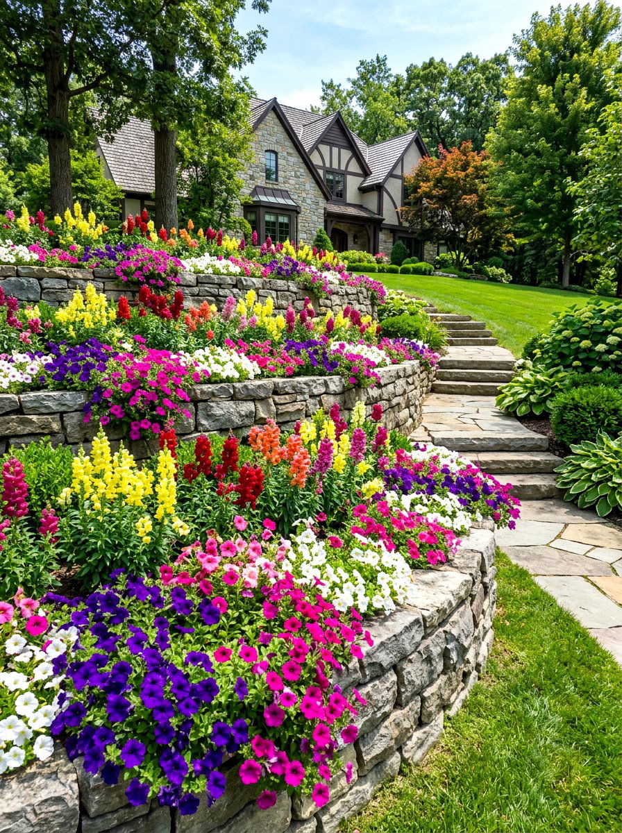 Tiered Flower Bed - 30 flower bed ideas