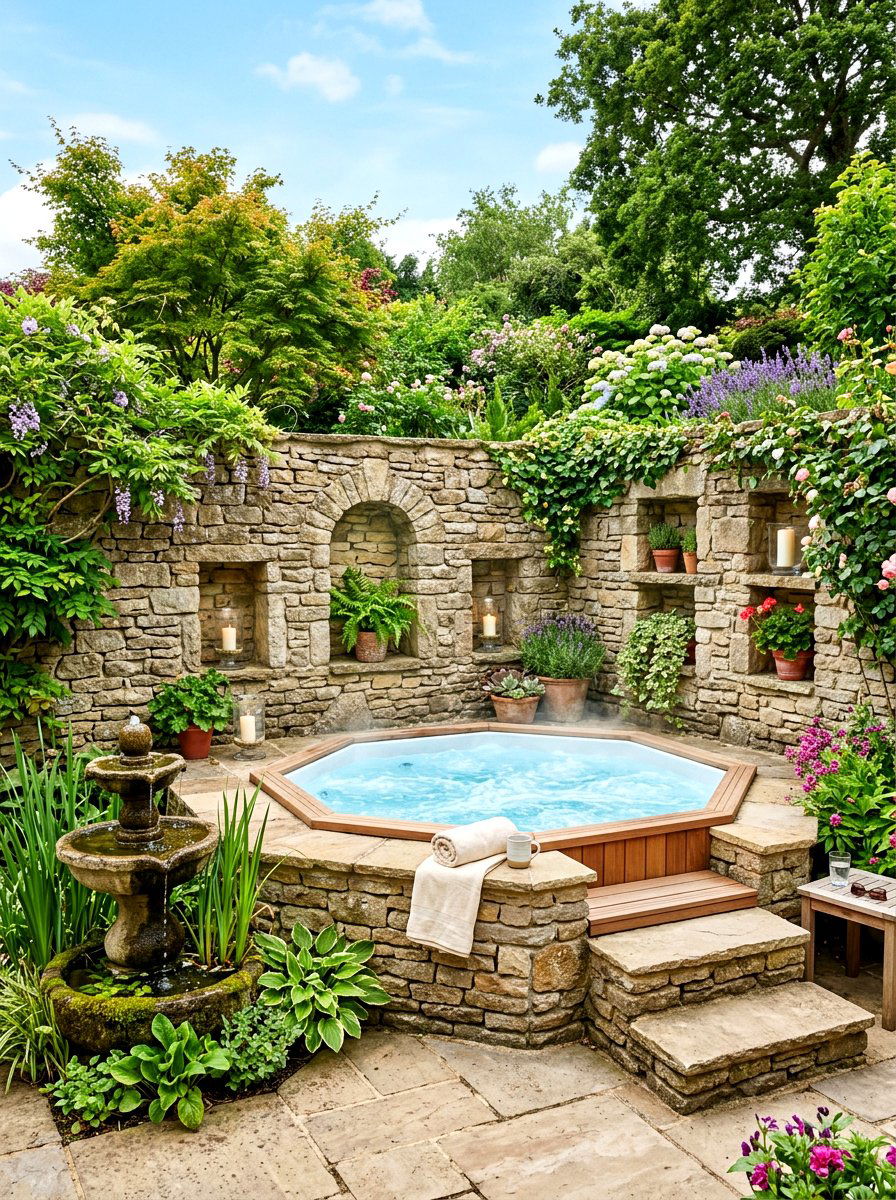 Tiered Flower Bed - 30 hummingbird garden ideas