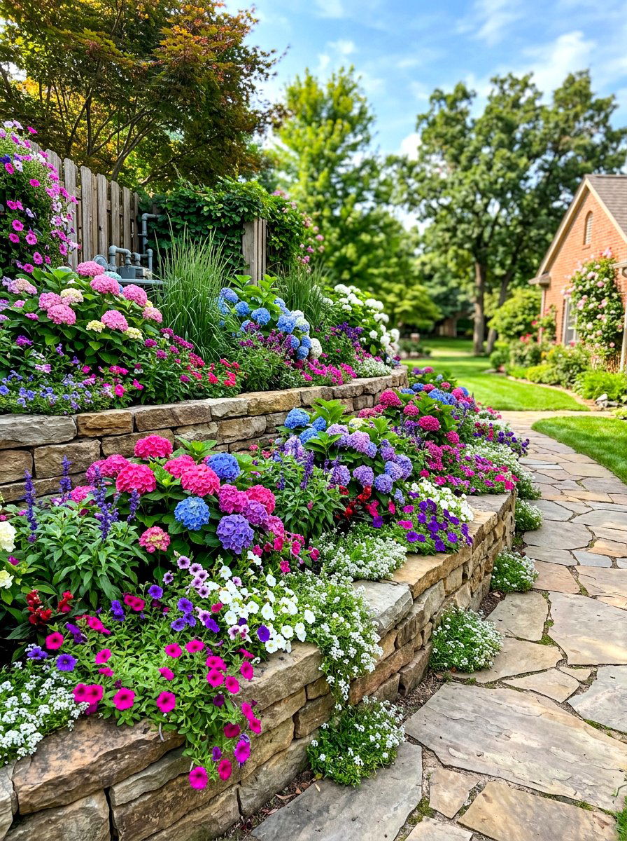 Tiered Flower Bed - 30 AC unit landscaping ideas