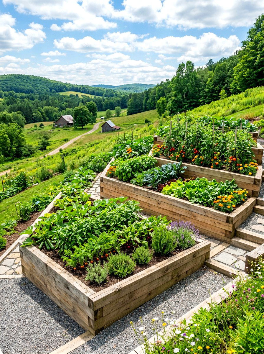 Tiered Garden Bed - 30 easy vegetable garden ideas