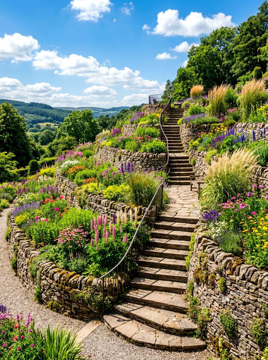 Tiered Garden Bed On Slope - 30 corner lot landscaping ideas