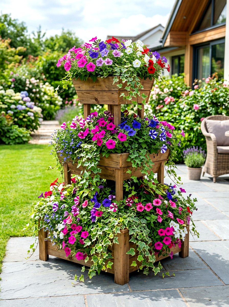Tiered Garden Planter - 30 backyard makeover ideas