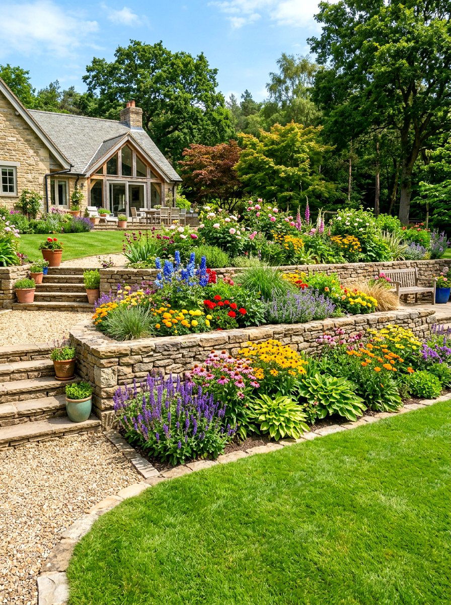Tiered Garden Wall - 30 retaining wall ideas