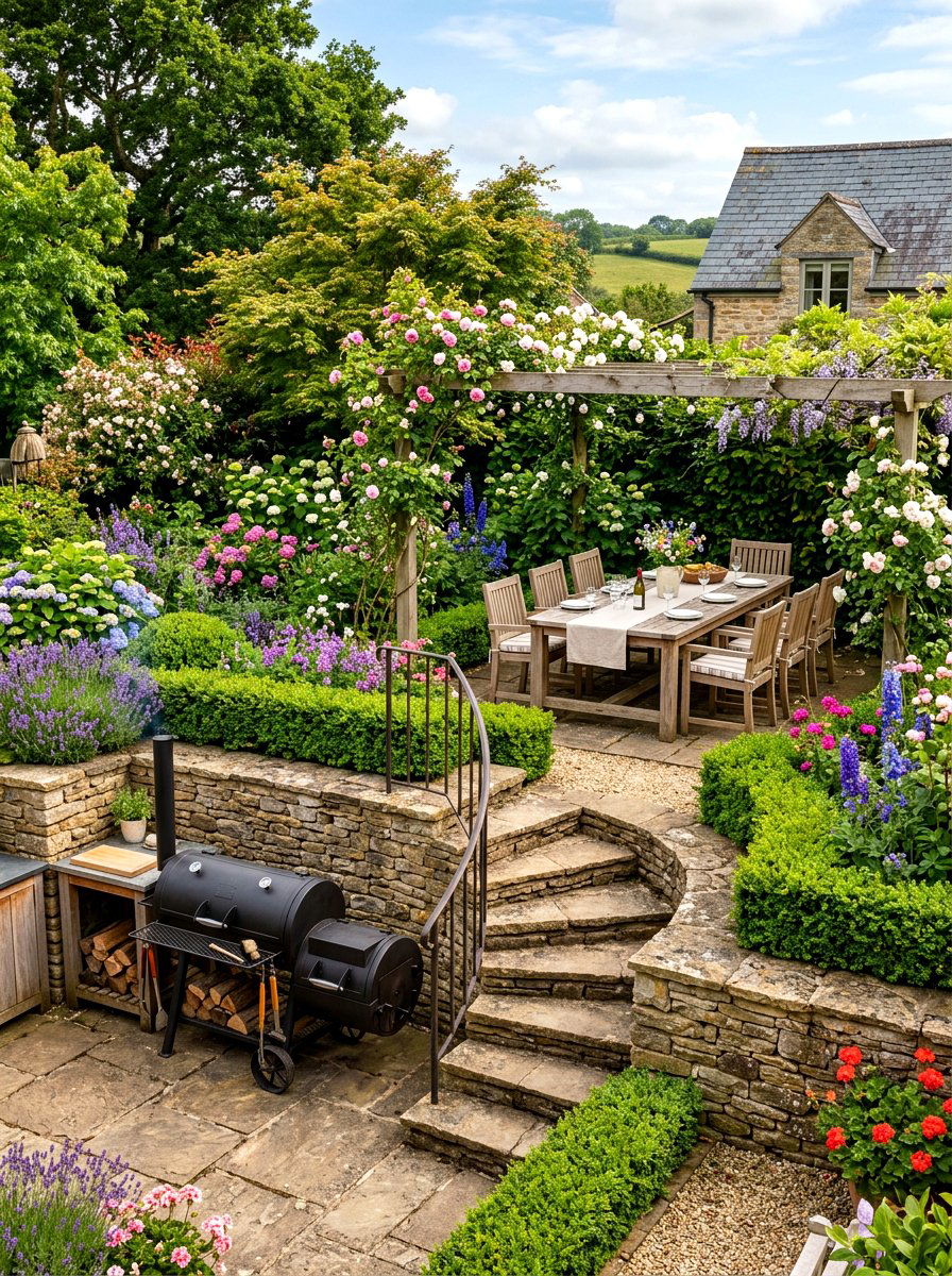 Tiered Grilling Area - 30 smoker station ideas