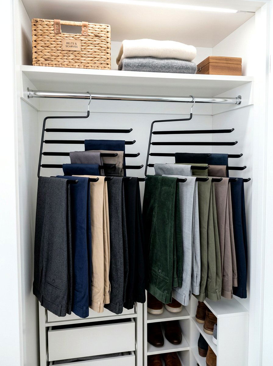 Tiered Hangers For Pants - 30 compact closet ideas