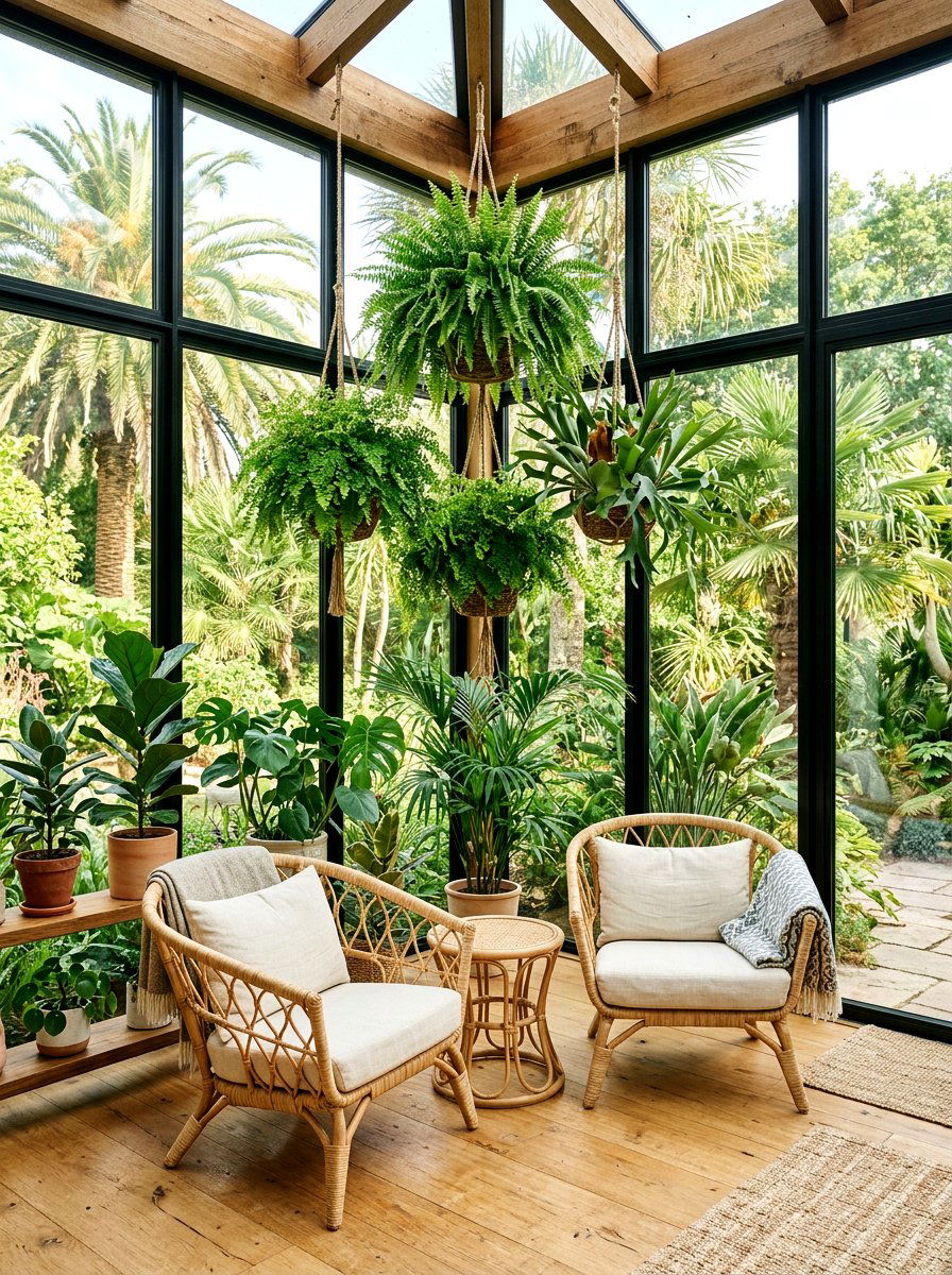Tiered Hanging Fern Basket - 30 hanging fern indoor ideas