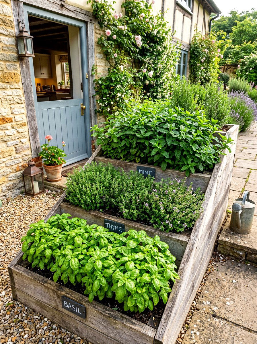 Tiered Herb Garden Bed - 30 raised kitchen garden ideas