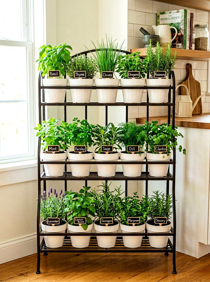 Tiered Herb Garden Stand - 30 rustic herb garden ideas