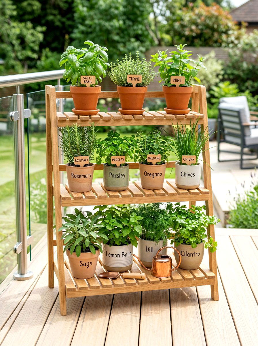 Tiered Herb Stand - 30 herb garden layout ideas