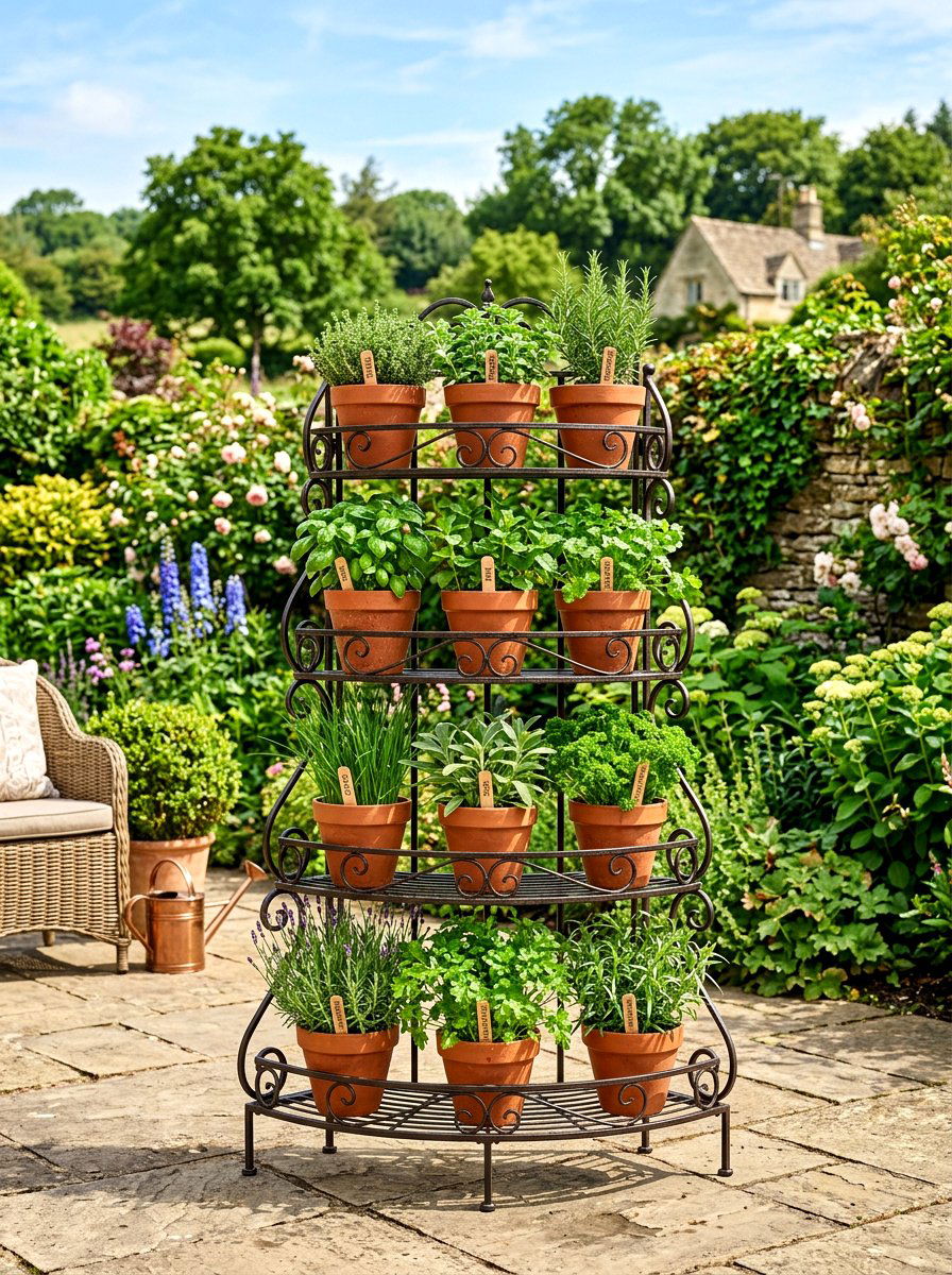 Tiered Herb Stand - 30 herb planter ideas