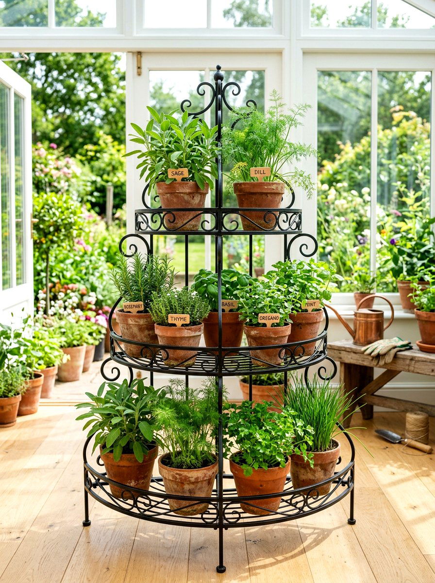 Tiered Herb Stand - 30 simple herb garden ideas