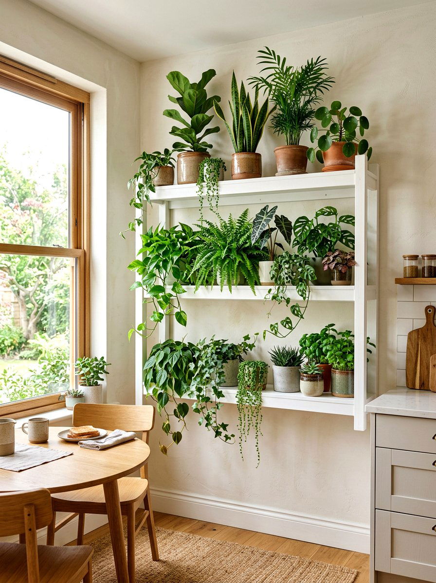 Tiered Kitchen Plant Shelf - 30 kitchen plant ledge ideas