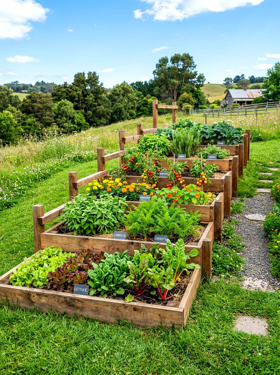 Tiered Ladder Shelf - 30 modern vertical garden ideas