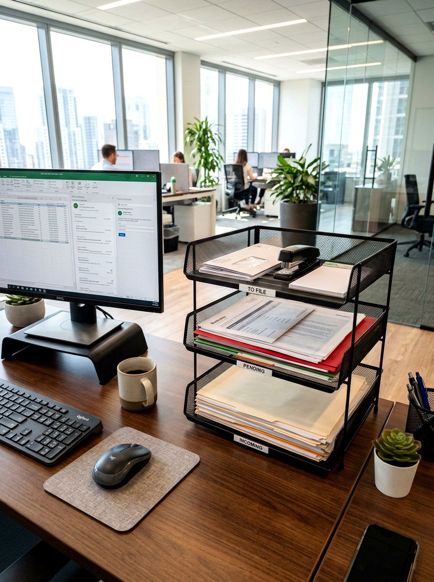Tiered Letter Tray For Desk - 30 mail organization ideas