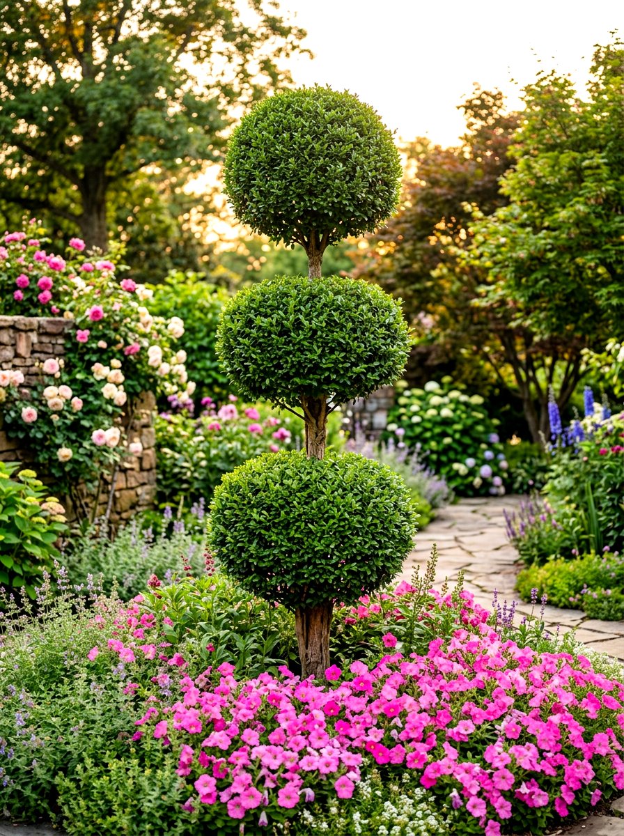 Tiered Lollipop - 30 topiary garden ideas