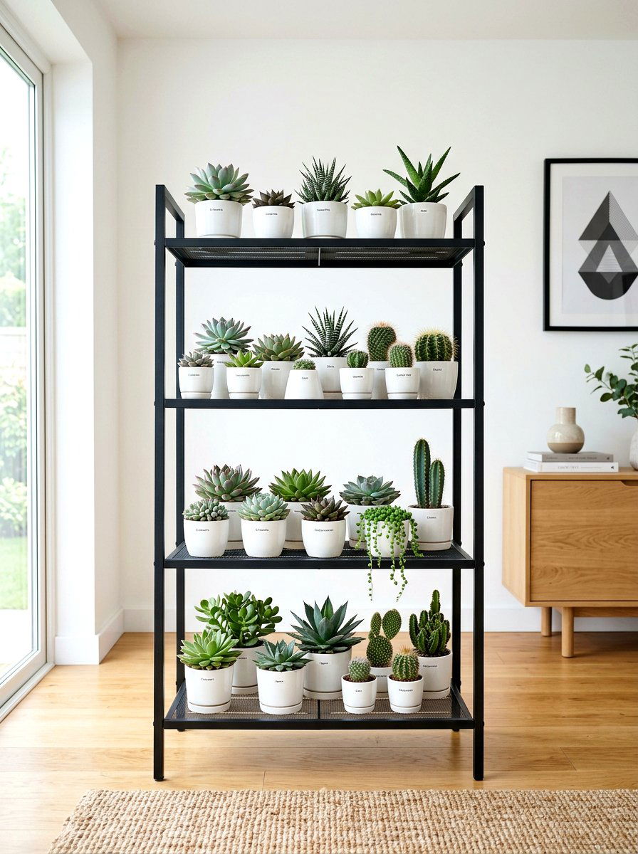 Tiered Metal Garden Shelf - 30 vertical garden shelf ideas