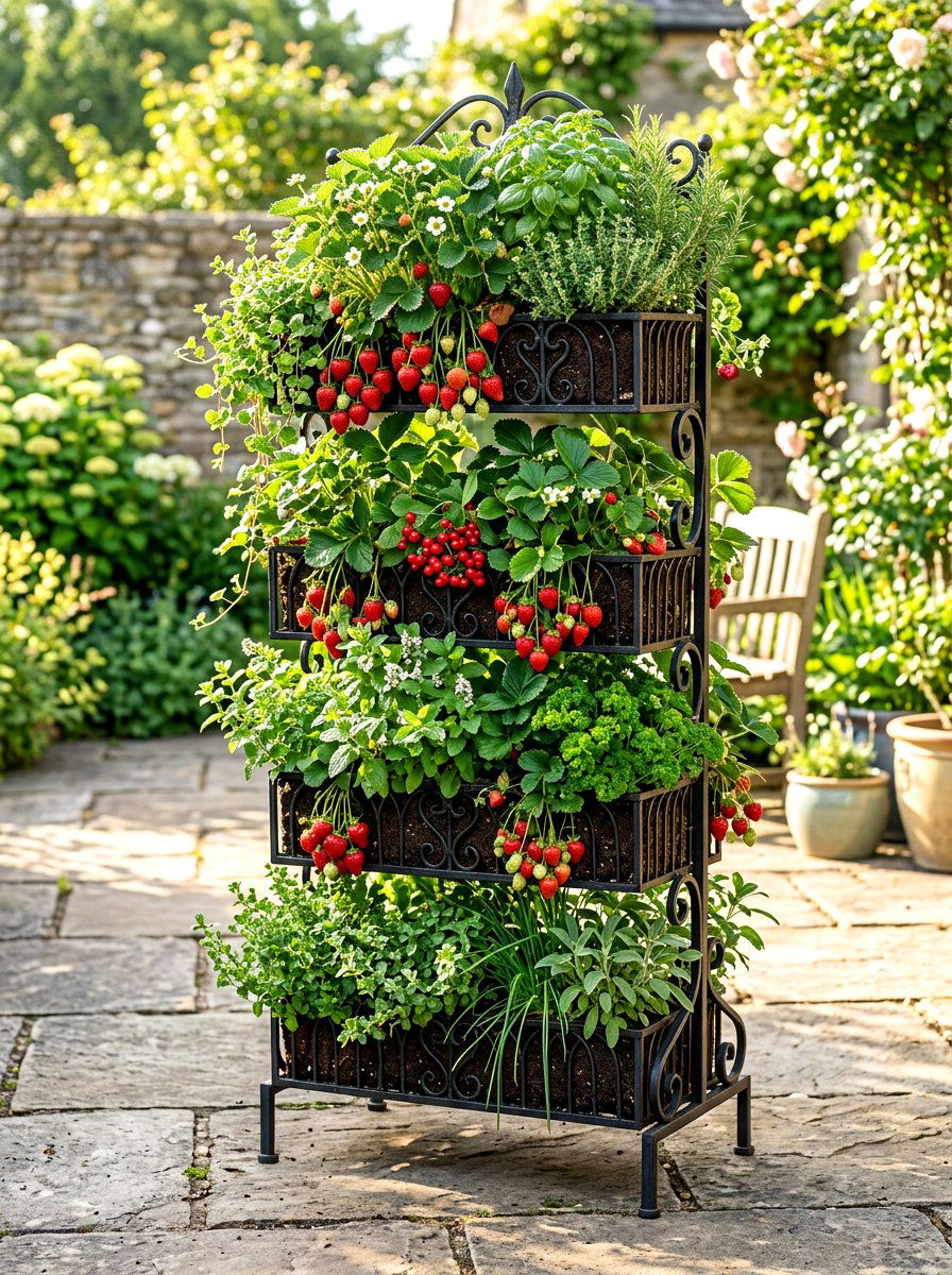 Tiered Metal Planter - 30 metal raised bed ideas