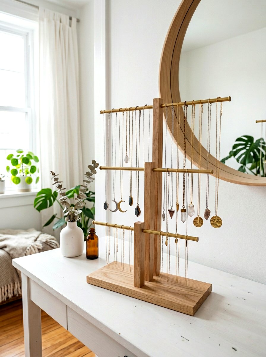 Tiered Necklace Stand - 30 jewelry storage ideas