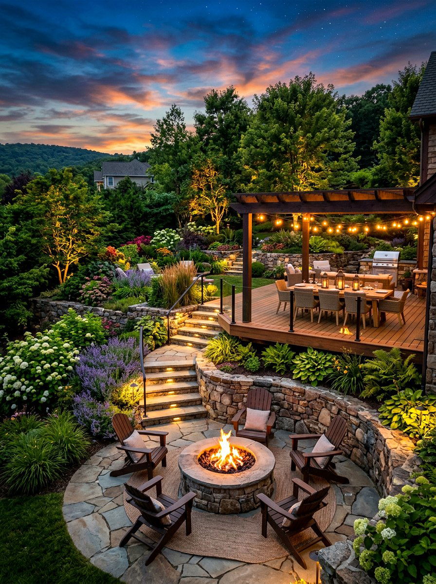 Tiered Patio Fire Pit - 30 modern fire pit ideas